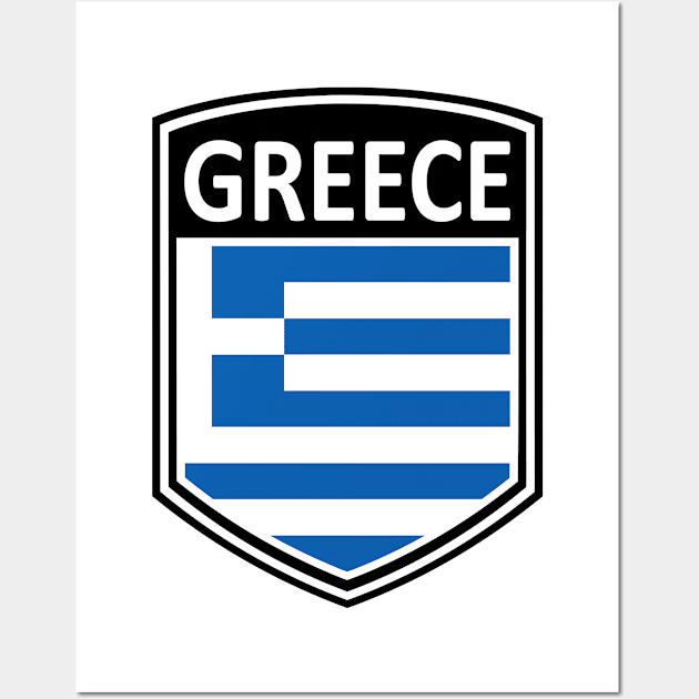 Flag Shield - Greece Wall Art by Taylor'd Designs